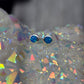 Dainty Blue Opal Post Earrings - alternate view