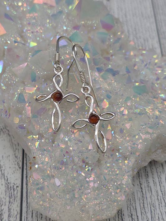 Amber Cross Earrings
