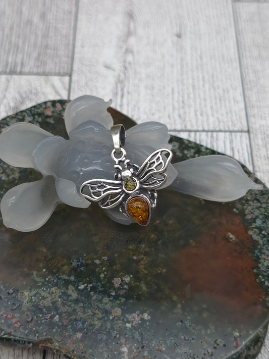 Amber Bee Pendant
