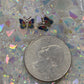 Gemstone Inlaid Butterfly Post Earrings - alternate view