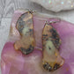 Raw Amber Slice Earrings - alternate view