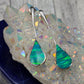 Green Opal Tear Drop Post Dangle Earrings
