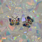 Gemstone Inlaid Butterfly Post Earrings