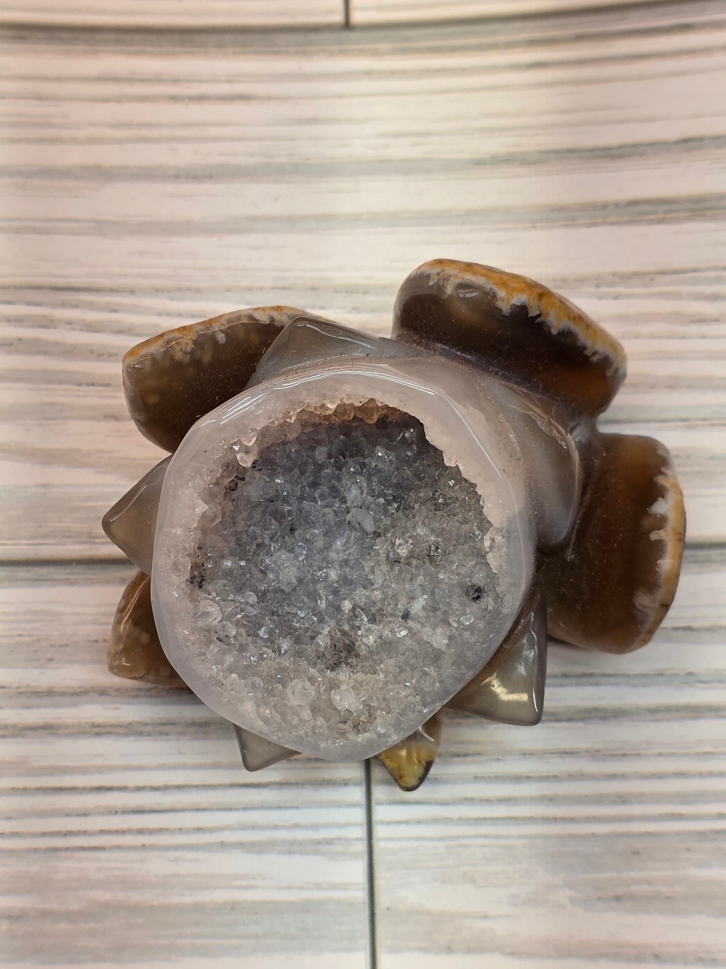 Druzy Agate Lotus No Mud No Lotus