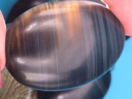 Midnight Lace Obsidian Palm Stone