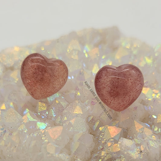 Strawberry Quartz Heart Earrings