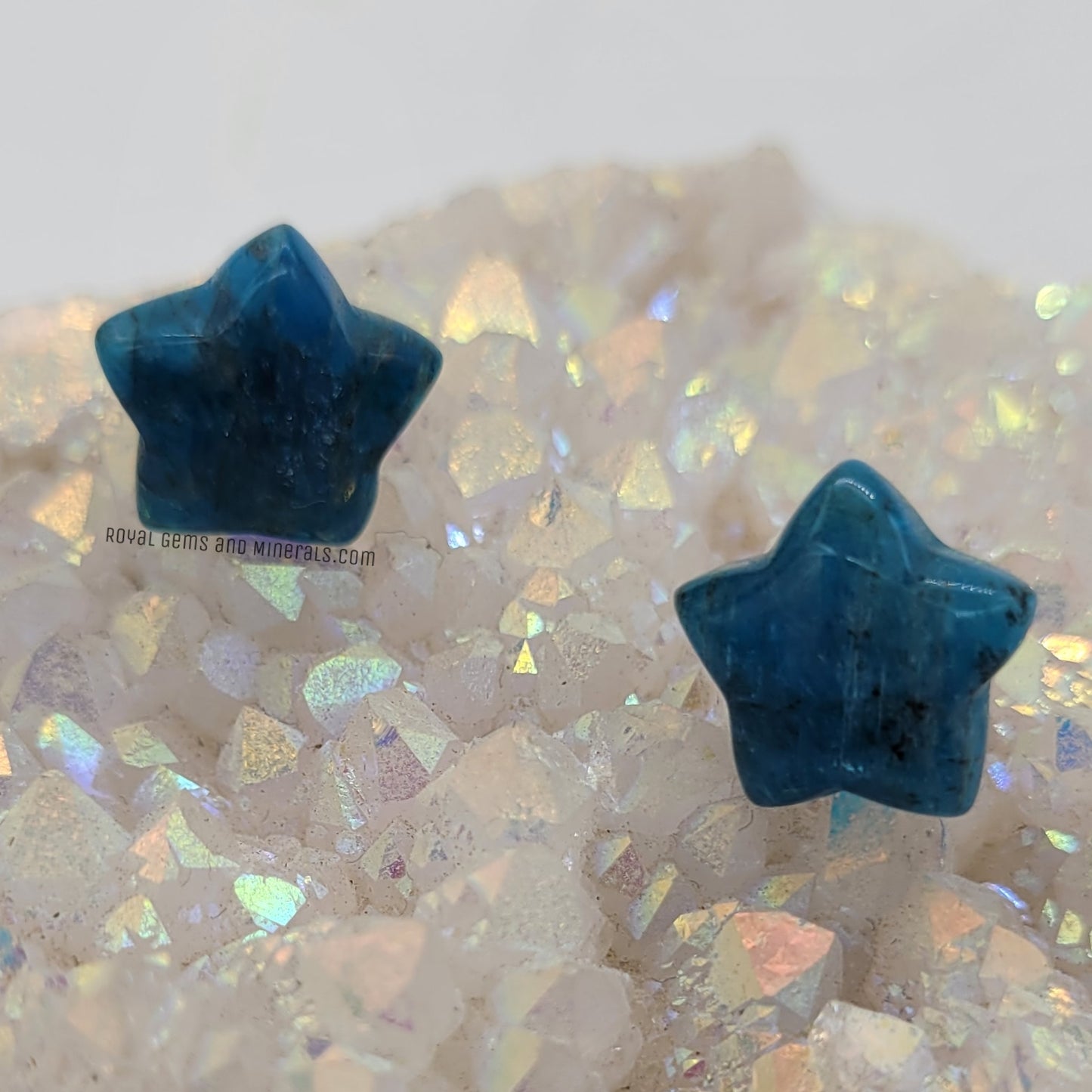 Blue Apatite Star Earrings