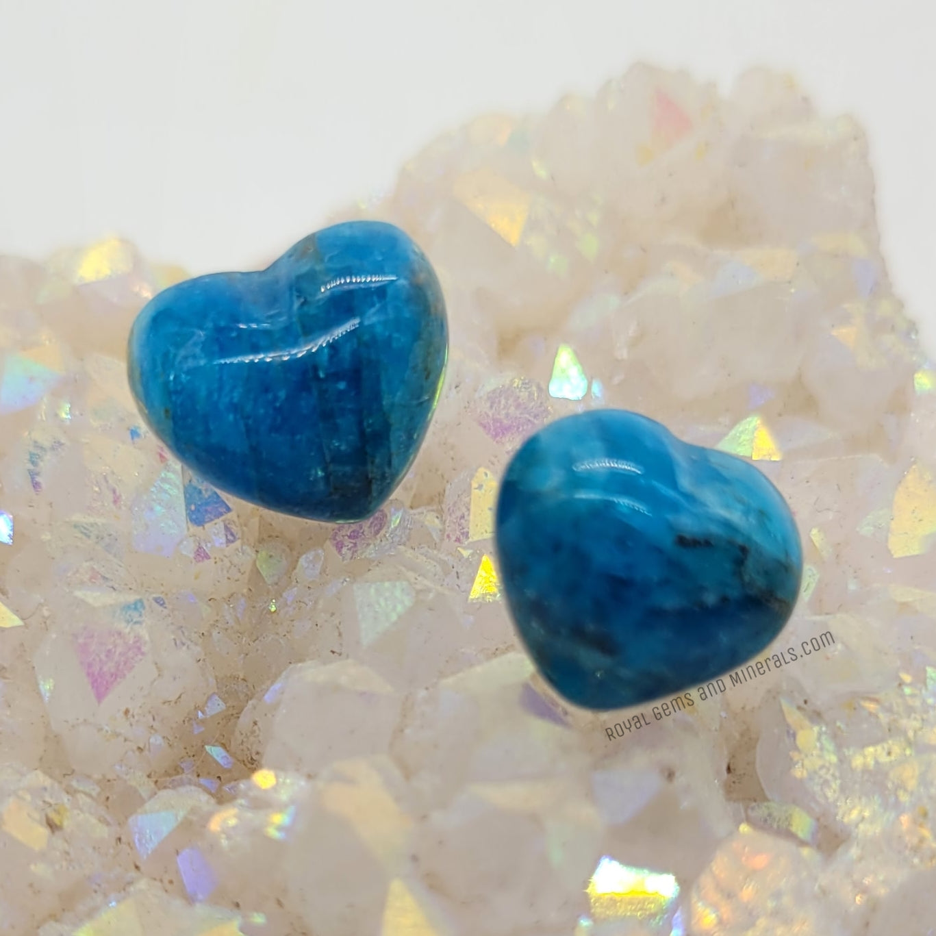 Blue Apatite Heart Earrings