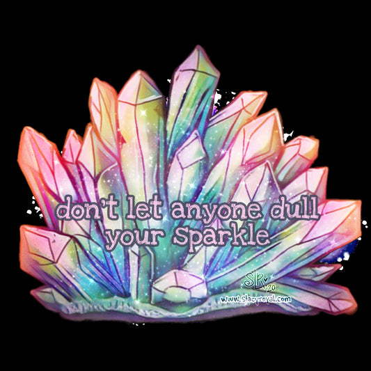 Rainbow Crystal Cluster Hand Drawn Quote Vinyl Sticker Infused With Beautiful Reiki Healing Energy Sparkle Ombre Decal Journal Accent Love
