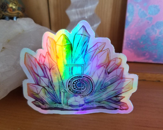 Holographic Crystal Cho Ku Rei Reiki Vinyl Sticker Infused With Beautiful Reiki Healing Energy