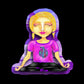 Reiki Meditation Sticker Pink and Purple Woman with Cho Ku Rei Symbol