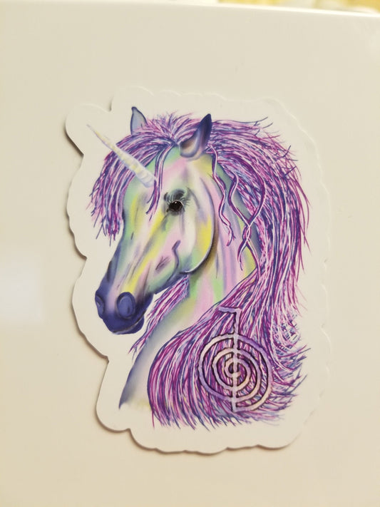 Pastel Unicorn MAGNET Infused With Beautiful Reiki Healing Energy Cho Ku Rei Universal Healing Symbol Great Gift for Master or Student